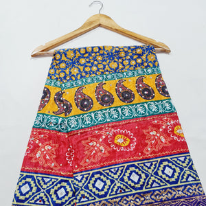 Mutlicolor Traditional Pearl &  Mirror Work Silk Dupatta - TradeUNO