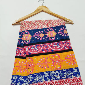 Mutlicolor Traditional Pearl &  Mirror Work Silk Dupatta - TradeUNO