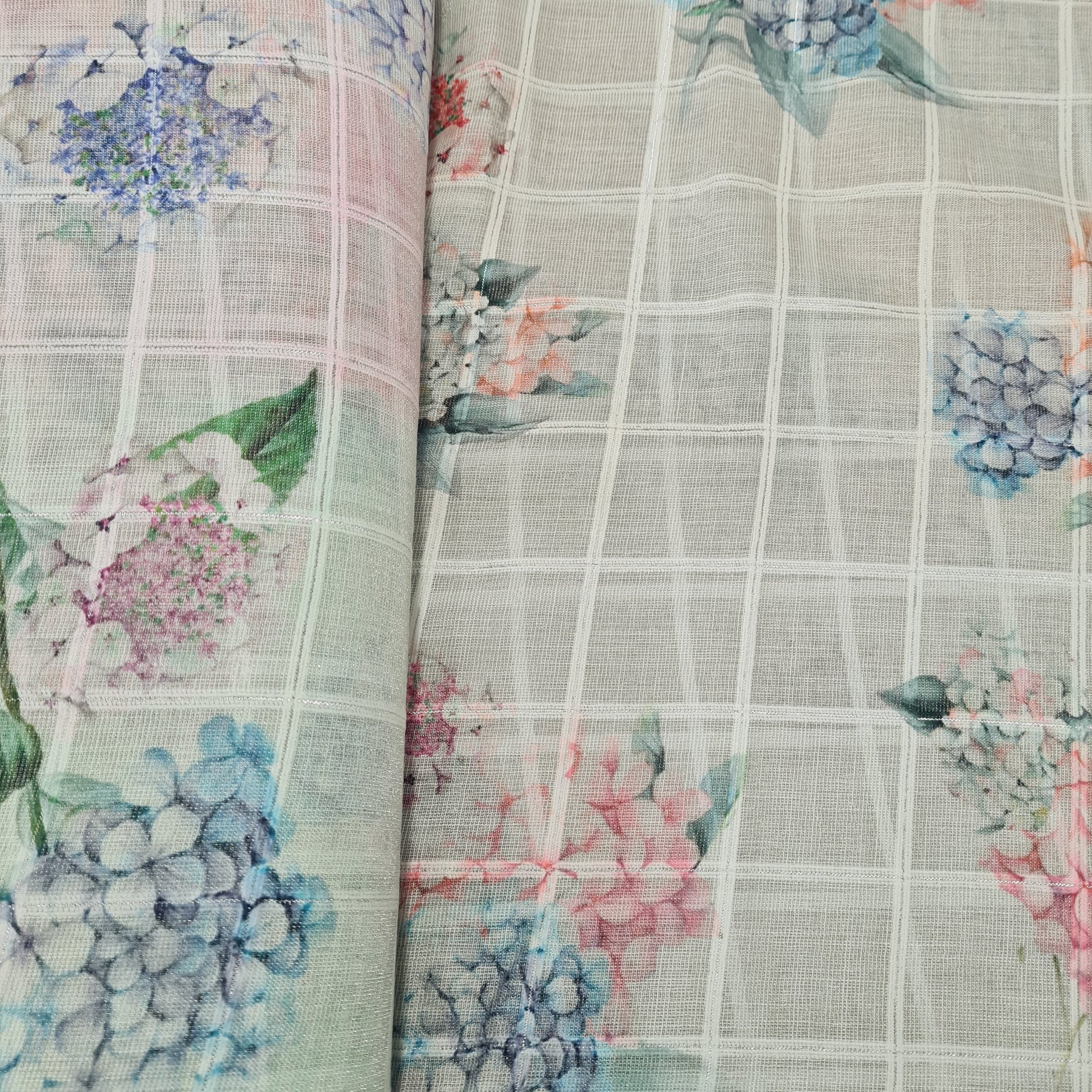 Multicolor Ombre Floral With Lurex Linen Fabric - TradeUNO