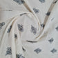 Off White Black Floral Thread Embroidery Cotton Fabric - TradeUNO