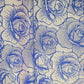 Blue Floral Brocade Jacquard Fabric - TradeUNO