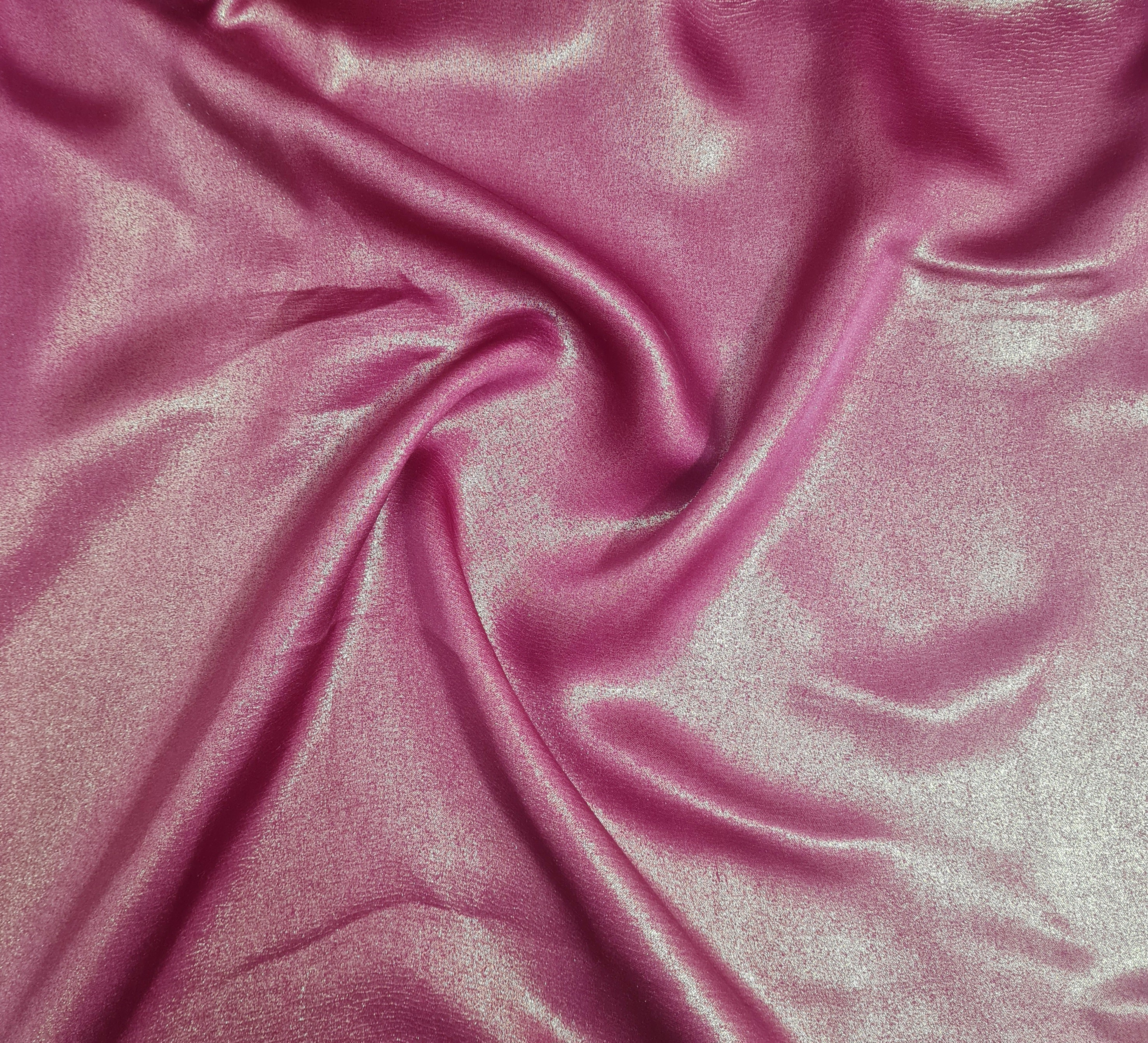 Maroon Solid Gold Shimmer Georgrette Satin - TradeUNO