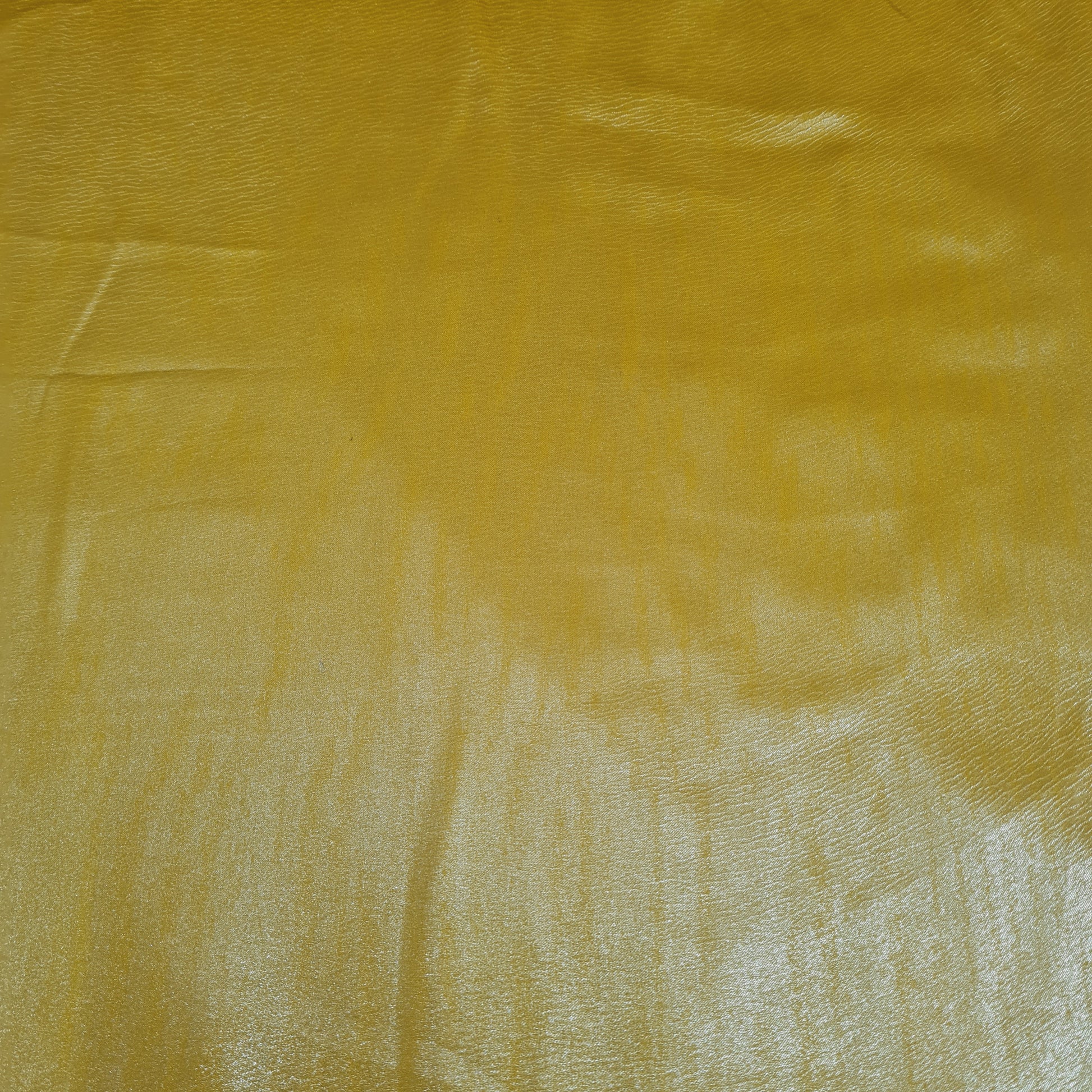 Mustard Solid Silver Shimmer Georgrette Satin - TradeUNO