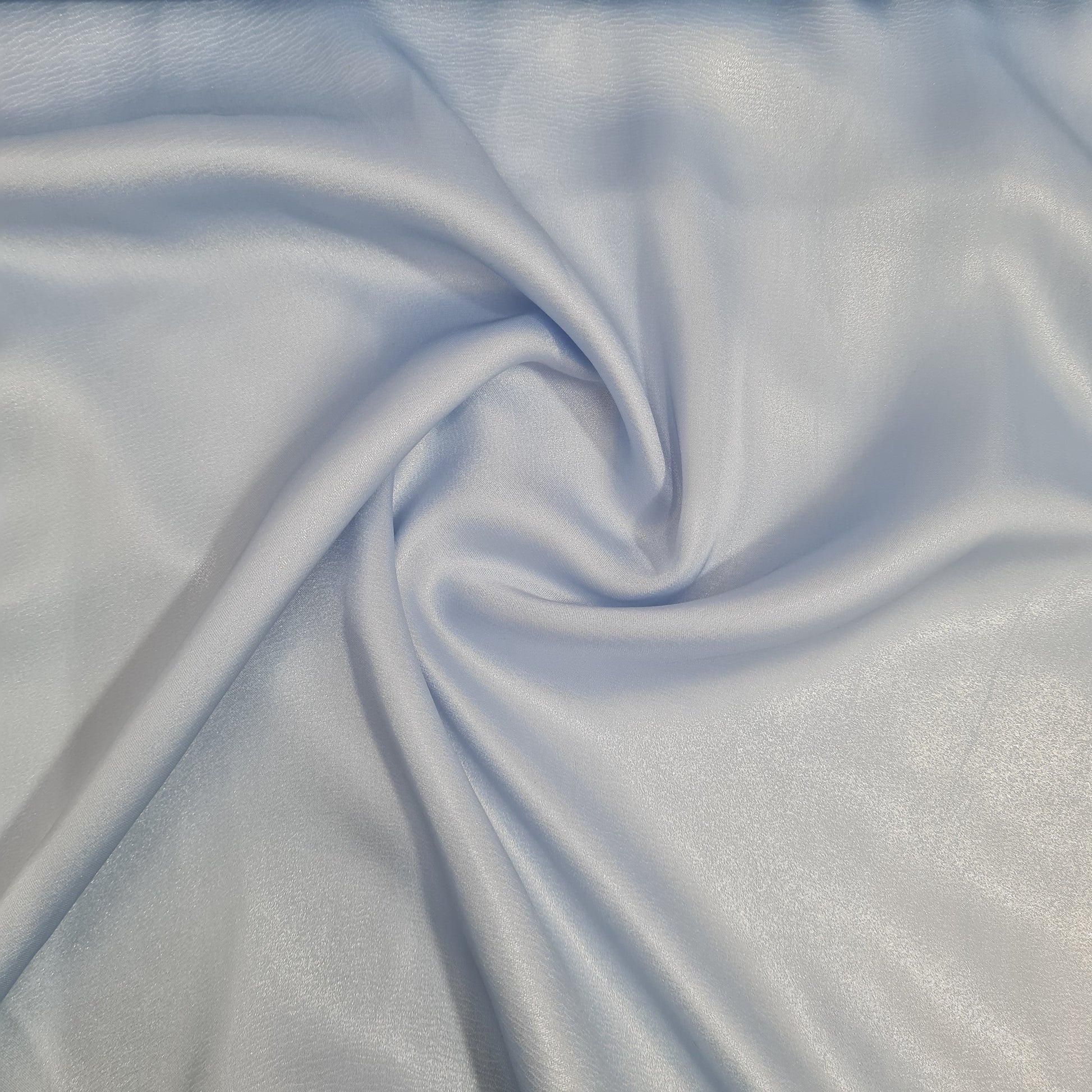 Sky Blue Solid Silver Shimmer Georgrette Satin - TradeUNO