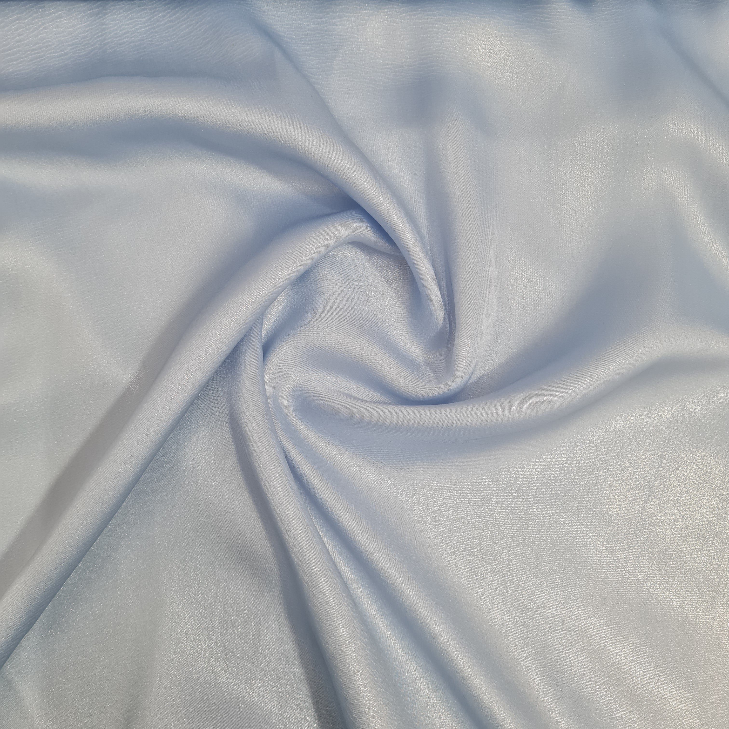 Sky Blue Solid Silver Shimmer Georgrette Satin - TradeUNO