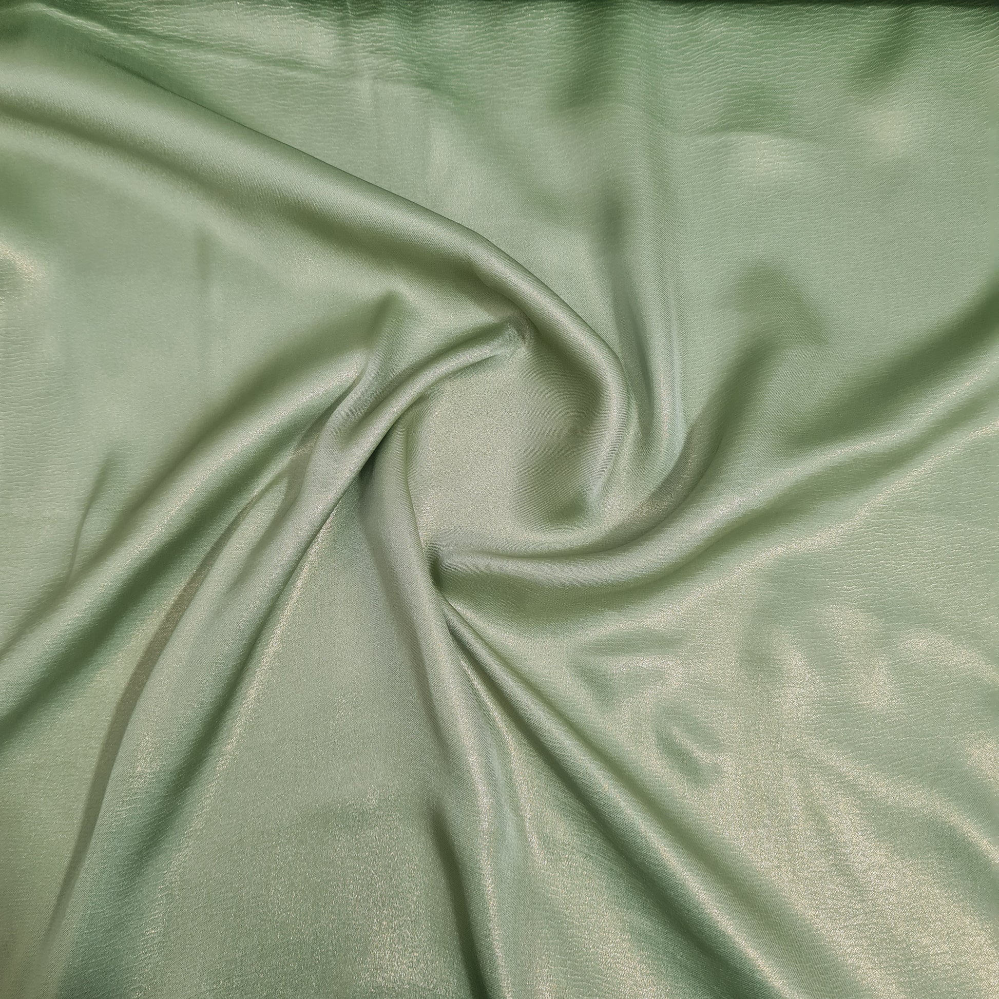 Green Solid Gold Shimmer Georgrette Satin - TradeUNO