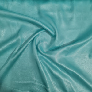 Sea Green Solid Silver Shimmer Georgrette Georgrette Satin - TradeUNO