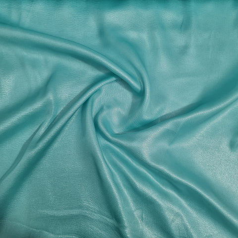 Sea Green Solid Silver Shimmer Georgrette Georgrette Satin - TradeUNO