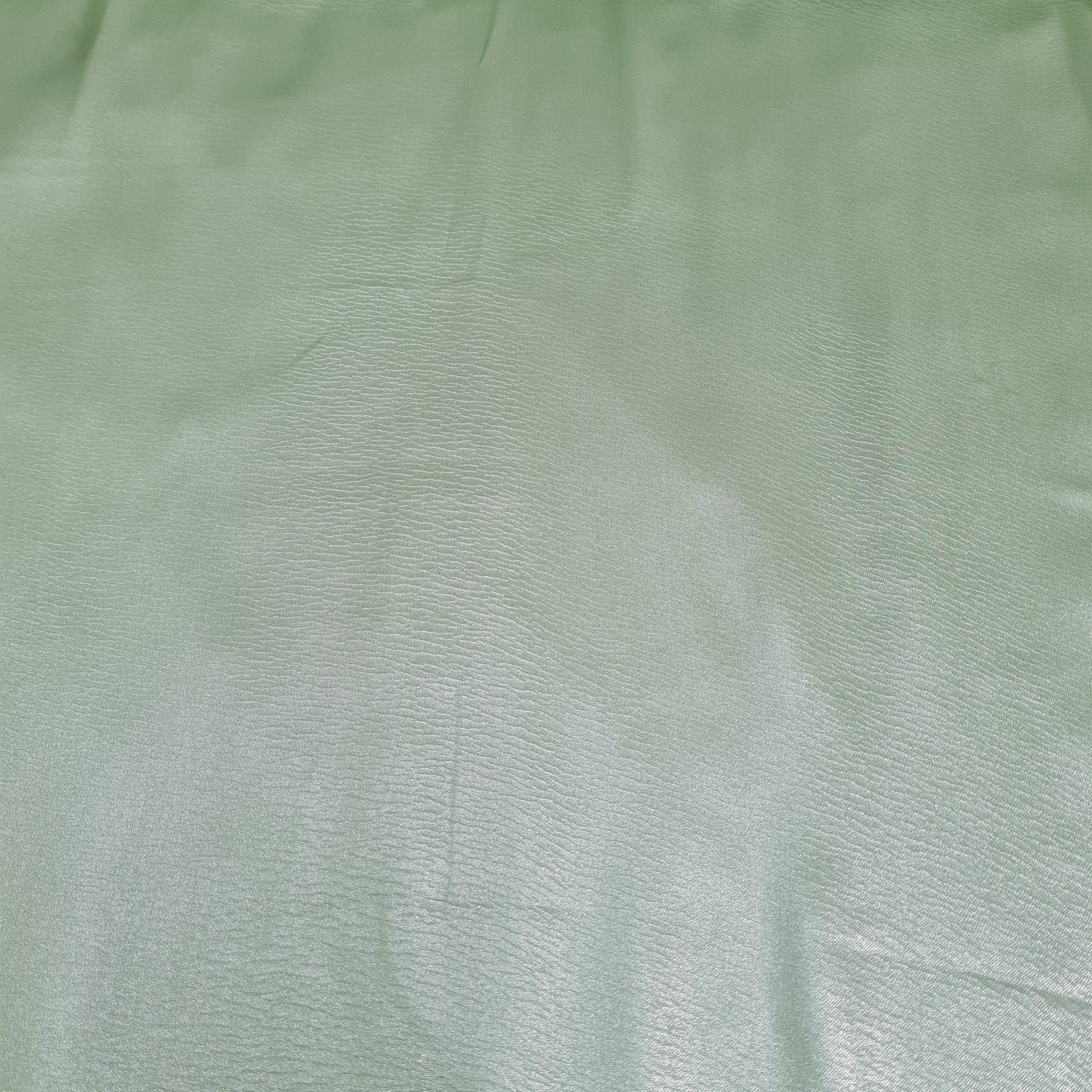 Green Solid Silver Shimmer Georgrette Satin - TradeUNO