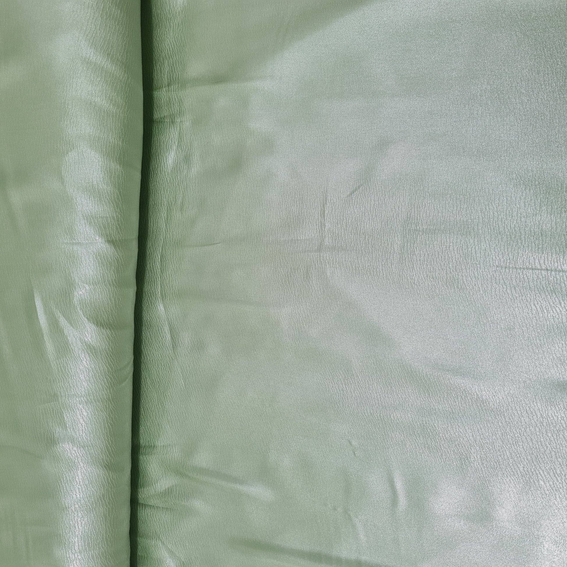 Green Solid Silver Shimmer Georgrette Satin - TradeUNO