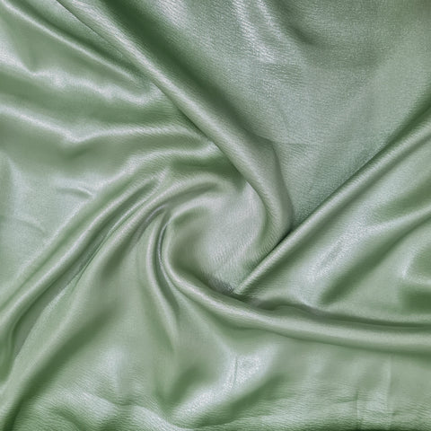 Green Solid Silver Shimmer Georgrette Satin - TradeUNO