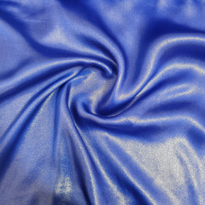 Cobalt Blue Solid Gold Shimmer Georgrette Satin - TradeUNO