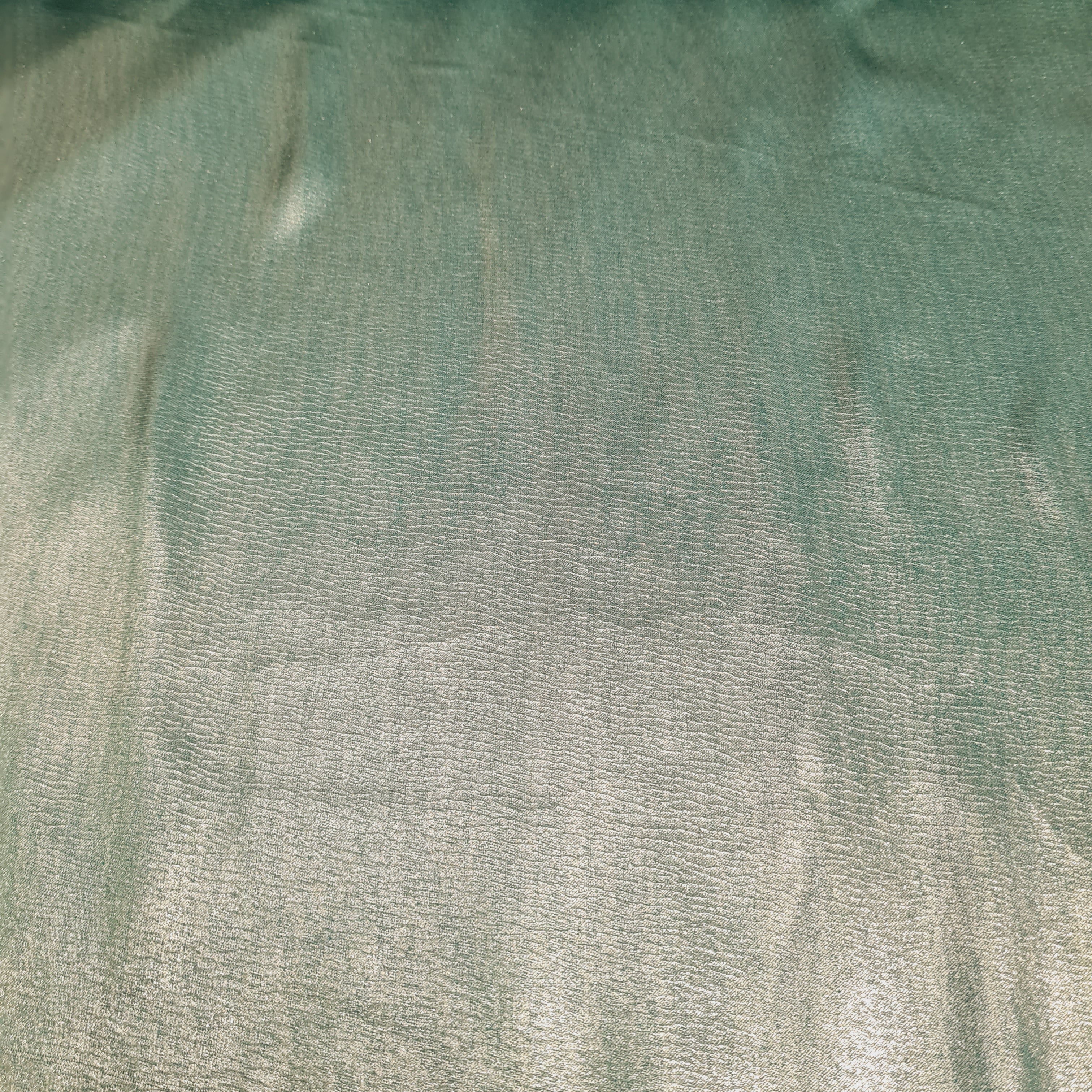 Dark Green Solid Gold Shimmer Georgrette Satin - TradeUNO