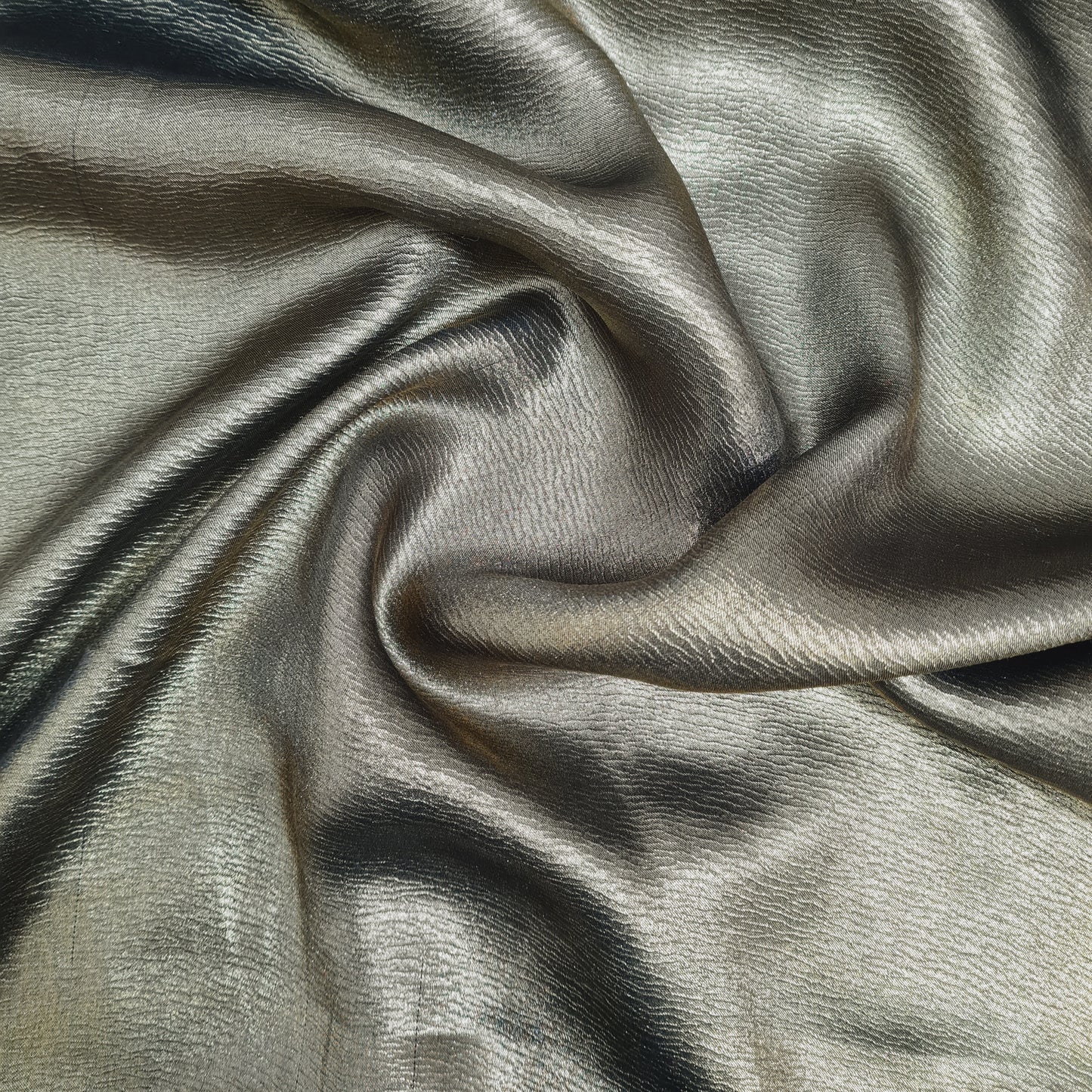 Black Solid Gold Shimmer Georgrette Satin - TradeUNO