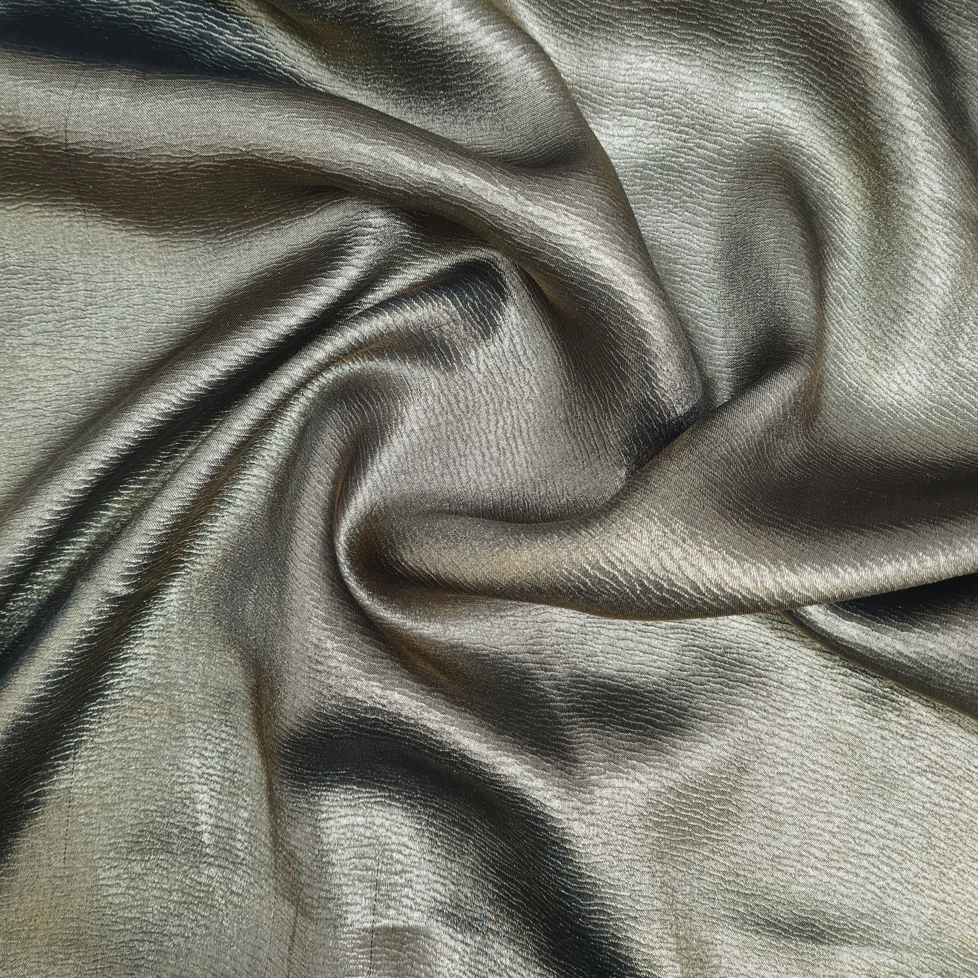 Black Solid Gold Shimmer Georgrette Satin - TradeUNO