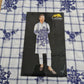 White & Purple Check & Floral Sequence Thread Embroidery Cotton Fabric - TradeUNO