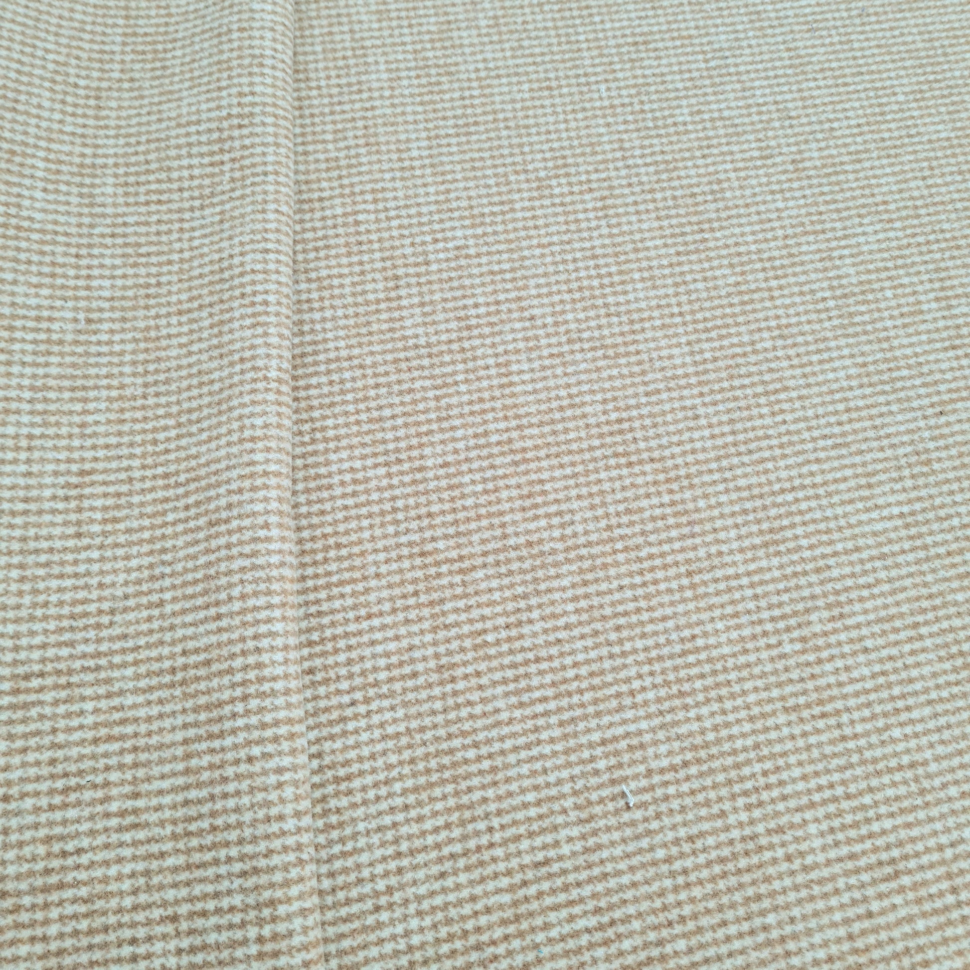 Brown Check Print Woolen Polyster Lycra Fabric - TradeUNO