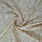 Golden Floral Foil Embroidery Mesh Net Fabric