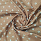 Brown Handblock Print Modal Satin Fabric