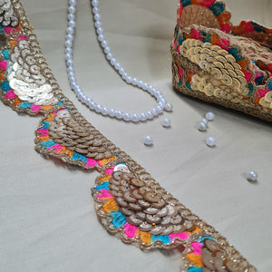 Classic Multicolor Sequins Thread Lace