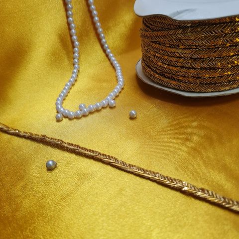 Classic Bright Gold Zari Double Sided Lace