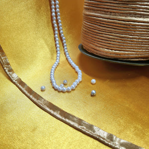 Classic Dull Gold Piping Satin Lace