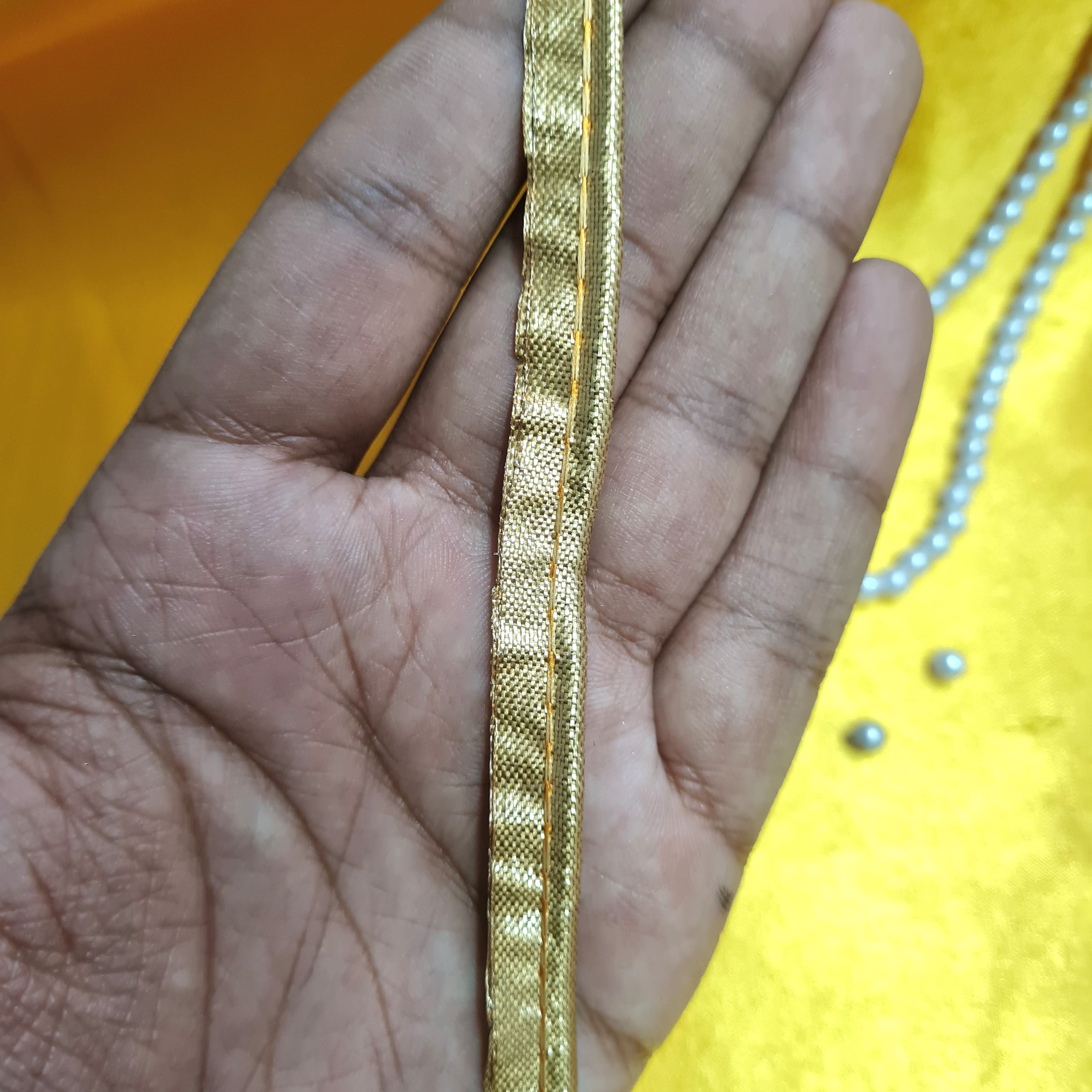 Classic Dull Gold Piping Satin Lace