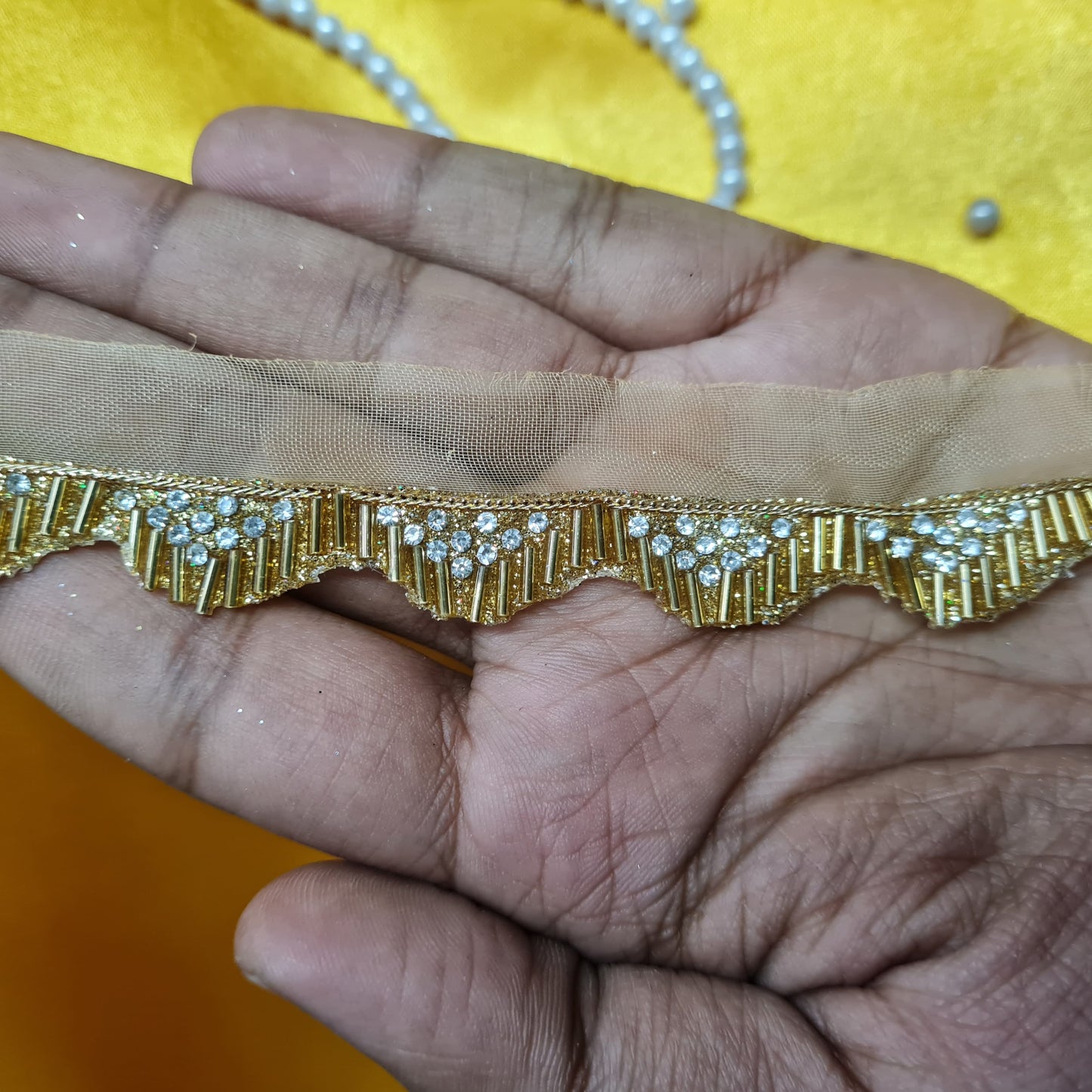 Classic Gold Chevron Cutdana Lace