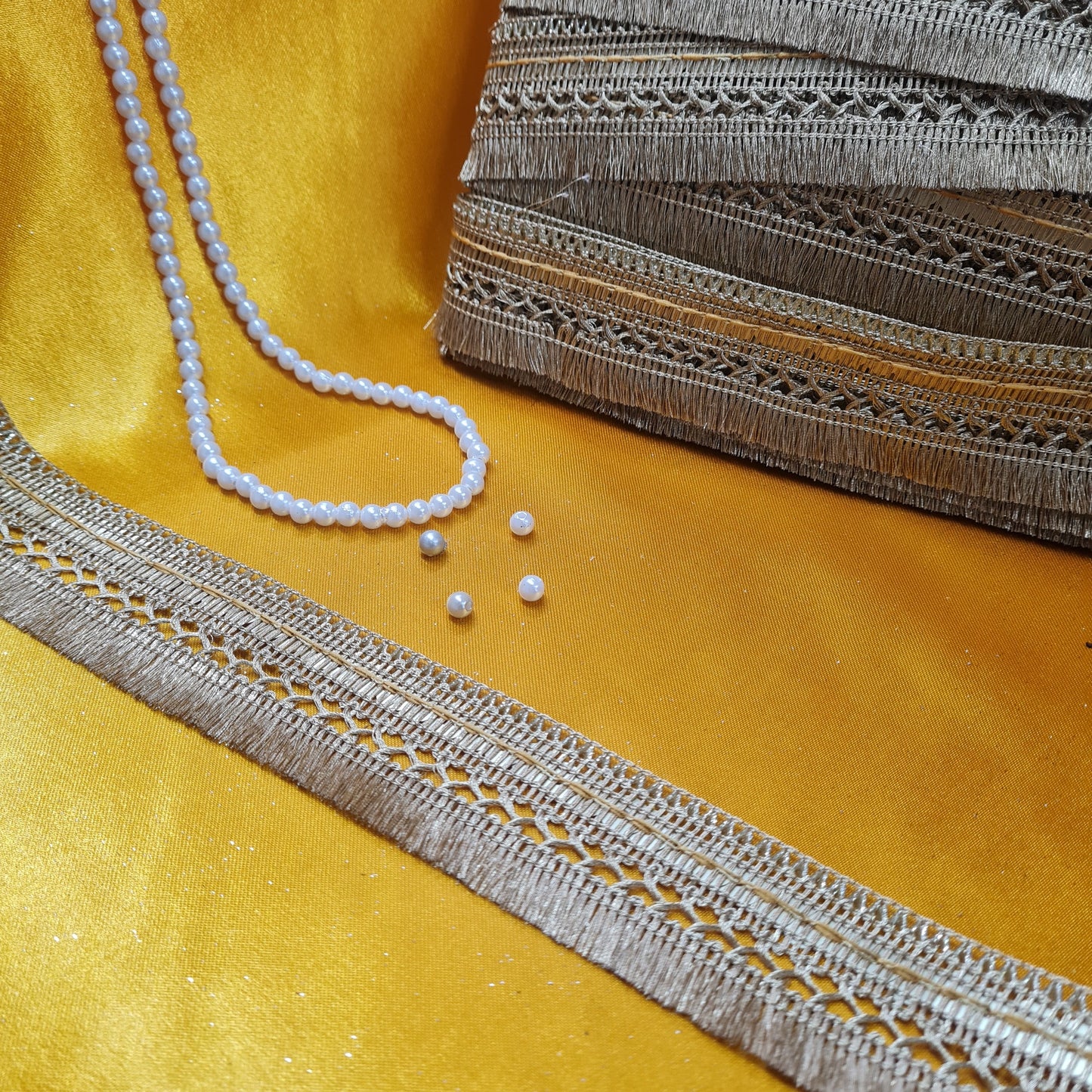 Classic Gold Glitter Sequins Kiran Lace