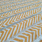 Premium Mustard Yellow Chevron Print Gota Work Cambric Cotton Fabric