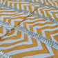 Premium Mustard Yellow Chevron Print Gota Work Cambric Cotton Fabric