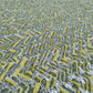 Premium Yellow Olive Green Chevron Print Gota Work Cambric Cotton Fabric