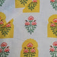 Exclusive Cambric Cotton White Yellow Quirky Print Fabric