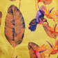 Exclusive Satin Georgette Yellow Tropical Print Fabric