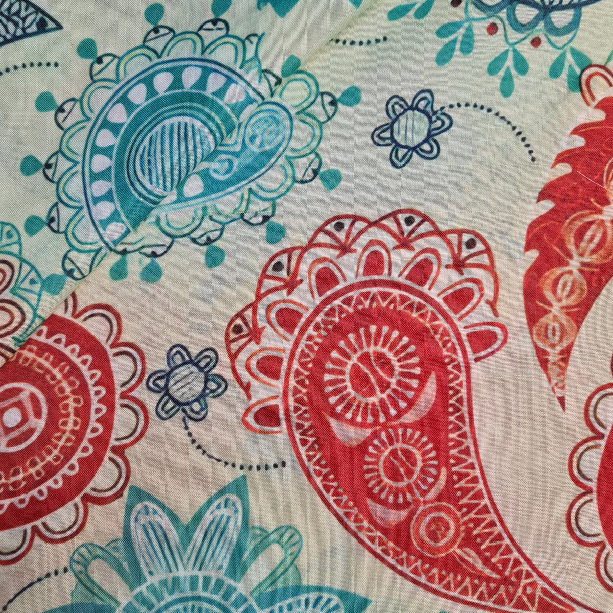 Exclusive Cambric Cotton Light GreenFloral Tropical Print Fabric