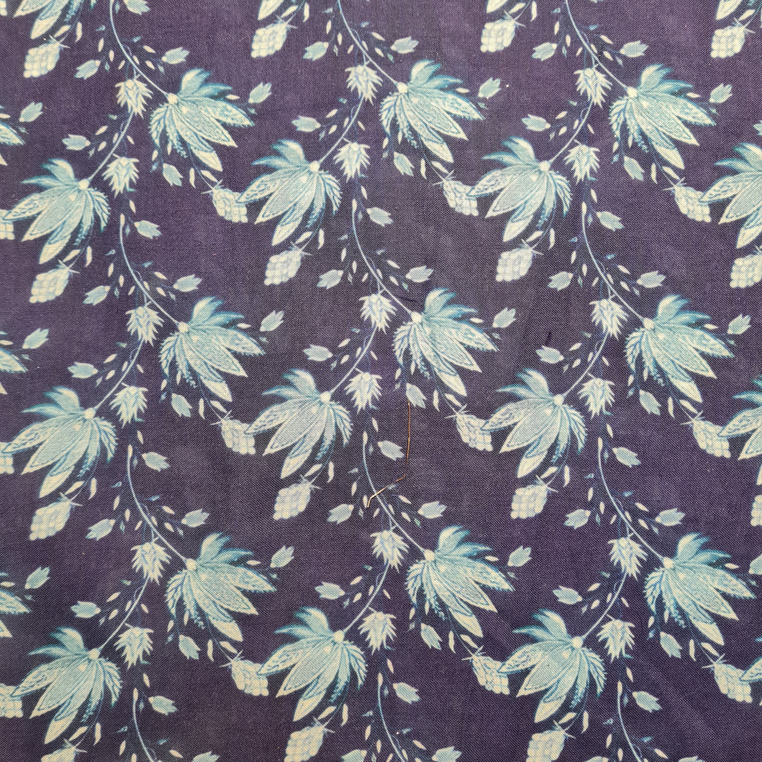 Exclusive Cambric Cotton Dark Blue Floral Print FabricExclusive Dark Blue Floral Print Satin Georgette Fabric