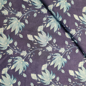 Exclusive Cambric Cotton Dark Blue Floral Print FabricExclusive Dark Blue Floral Print Satin Georgette Fabric