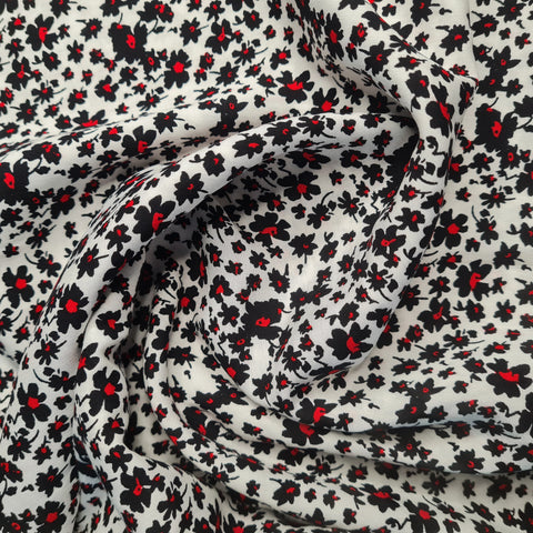 Exclusive White Base With Floral Print Rayon Fabric