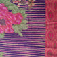 Primium Purple Floral Print Linen Organza Fabric
