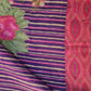 Primium Purple Floral Print Linen Organza Fabric