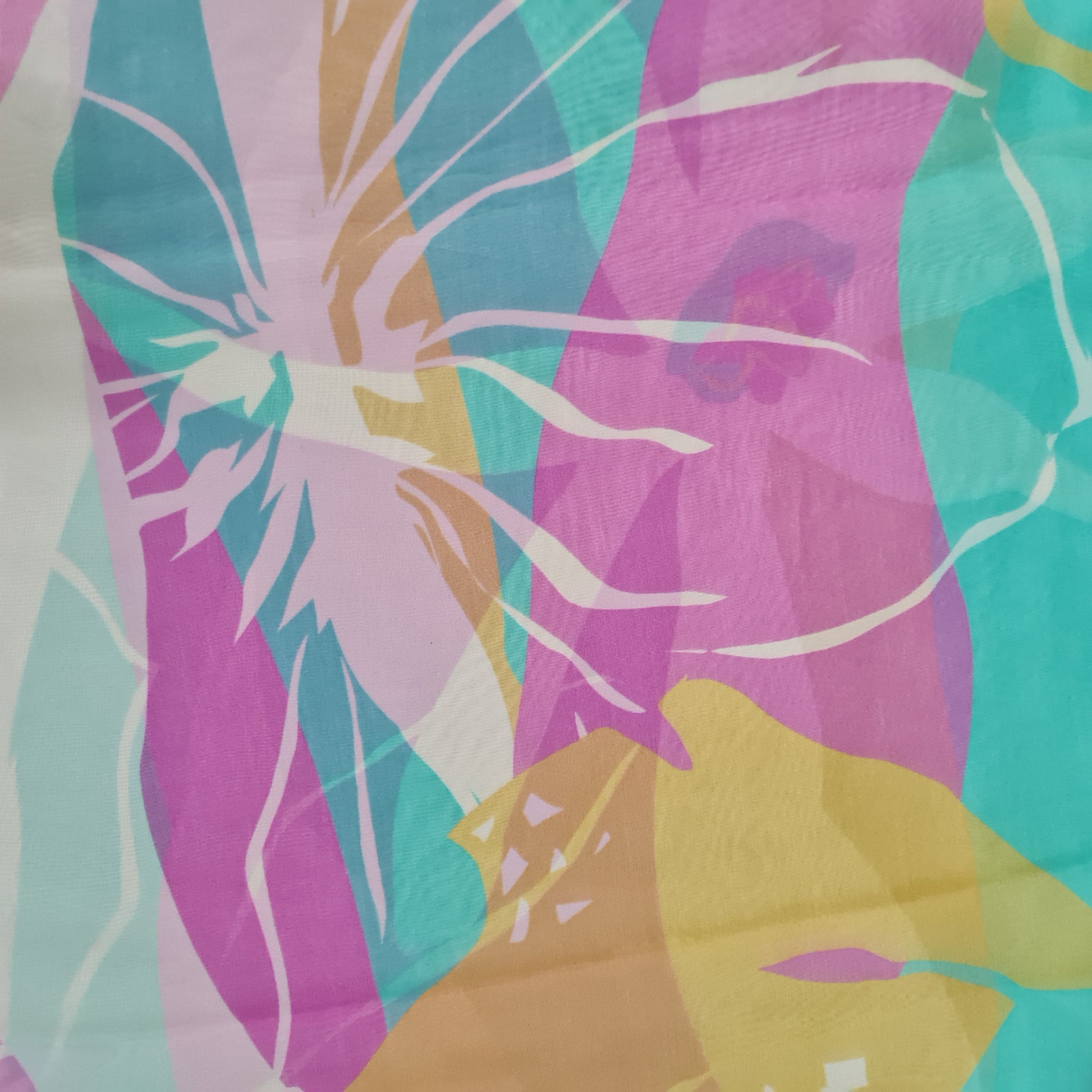 Premium Multicolour Abstract Print Organza Fabric