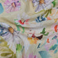 Premium Yellow Watercolor Floral Print  Muslin Fabric