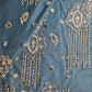 Premium Net Teal Blue Traditional CutDana Thread Embroidery Fabric