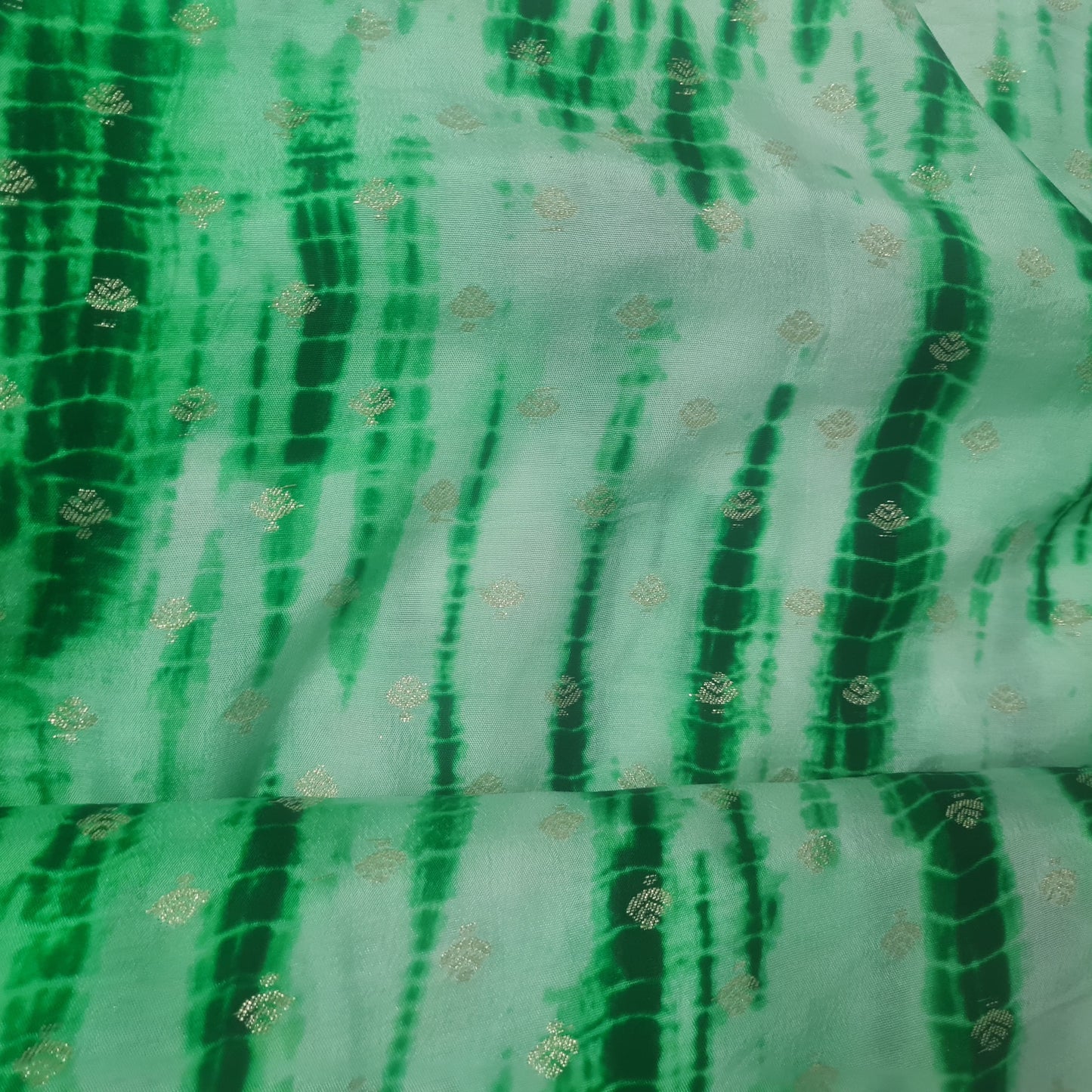 Green Shibhori Print Russian Jacquard Fabric