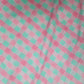 Pink Green Check Print Cotton Mulmul Fabric
