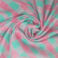 Pink Green Check Print Cotton Mulmul Fabric