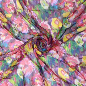 Maroon Floral Embroidery Tissue Fabric GT-20866 – image 3 of 3