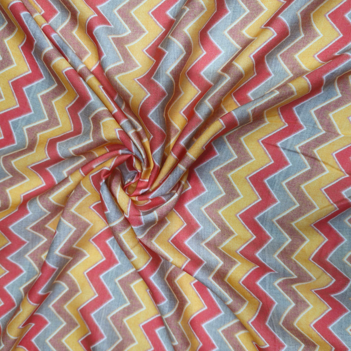 Multicolor Chevron Print Rayon Fabric TU-4535 – image 3 of 3
