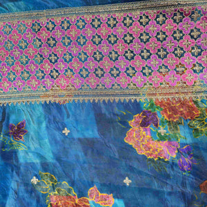 Blue Floral Embroidery Tissue Fabric GT-20865 – image 3 of 4
