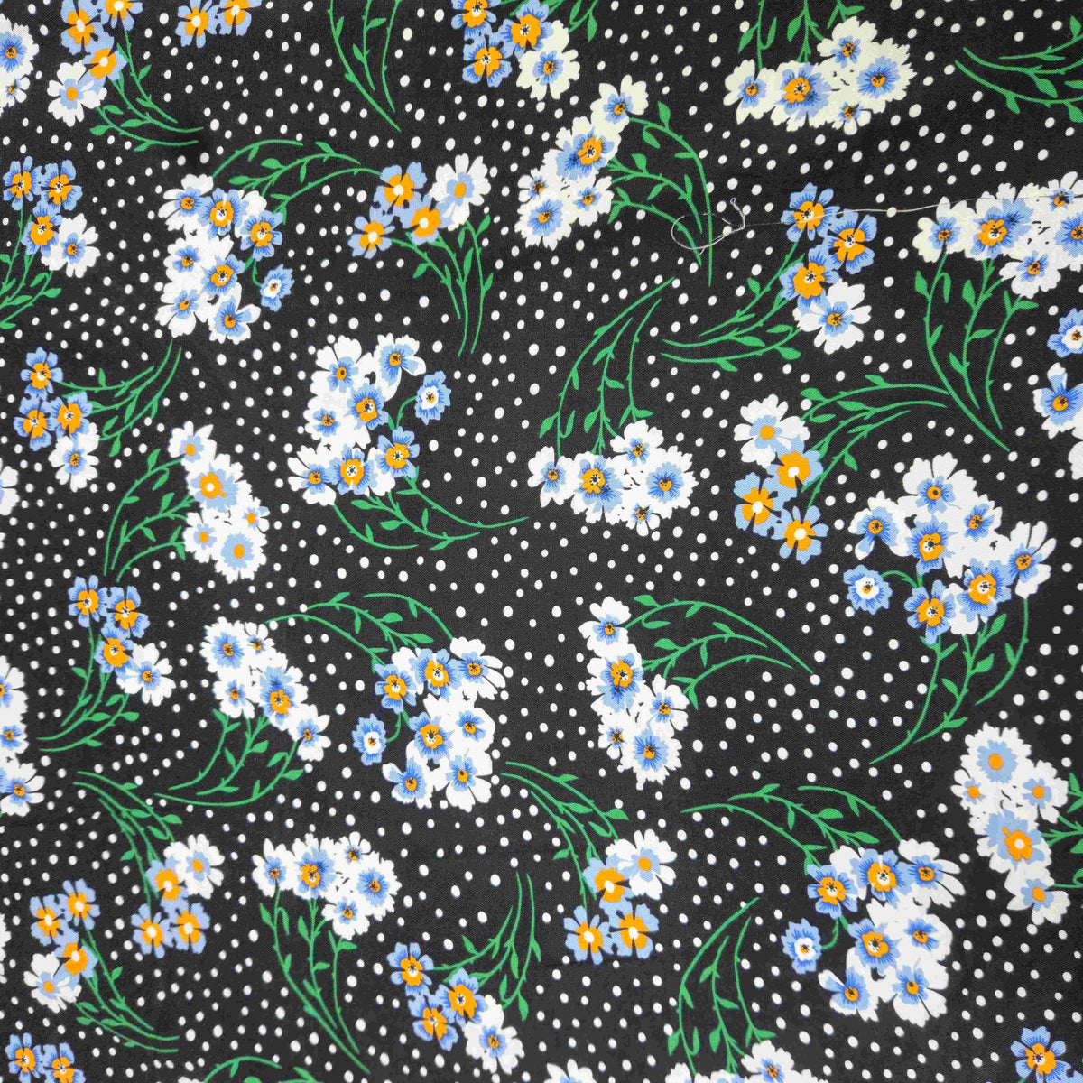 Black Floral Print Rayon Fabric TU-4036 – image 2 of 3